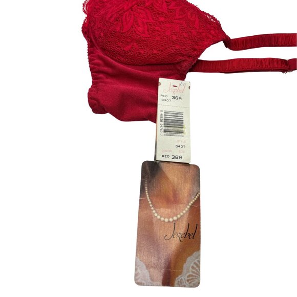 ⭐ NWT Jezebel Lace Underwire Bra • Crimson Red • 36A ⭐ - Picture 4 of 6